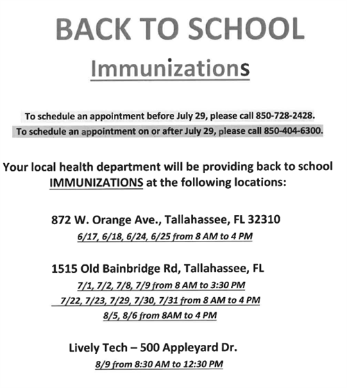 Immunizations