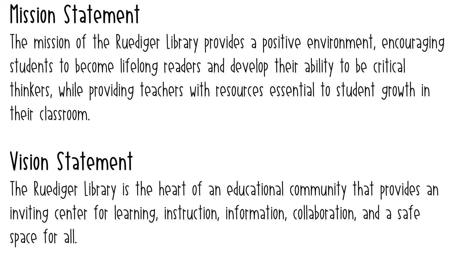 Mission and Vision Statements