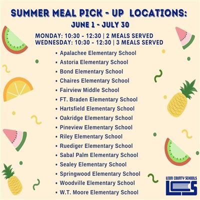 Summer Meal Pick-Up Locations 