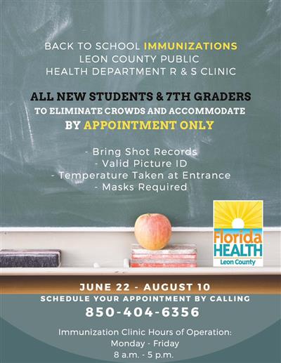 Immunizations June 22 to August 10 