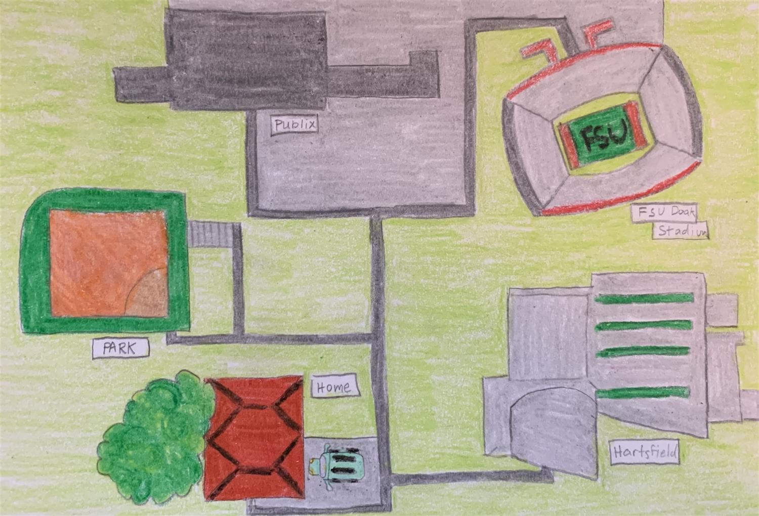 Ms. Sandlin's colored in drawing 