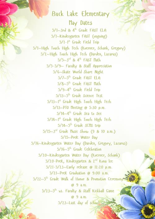 May dates 2025